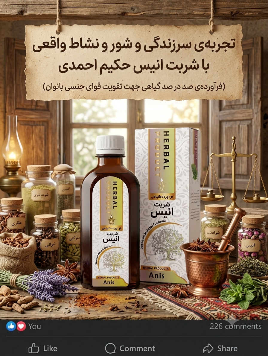شربت تقویت جنسی بانوان انیس (عمده) حکیم